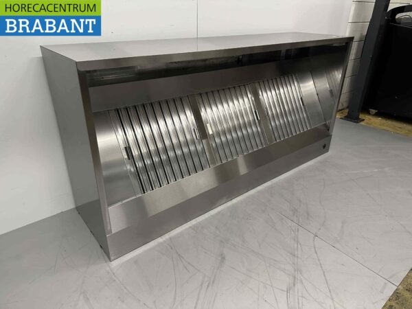RVS HCB Afzuigkap Dampkap Premium-line Motor 2000 Kuub Box Doos model 200cm 230V Horeca - Afbeelding 3