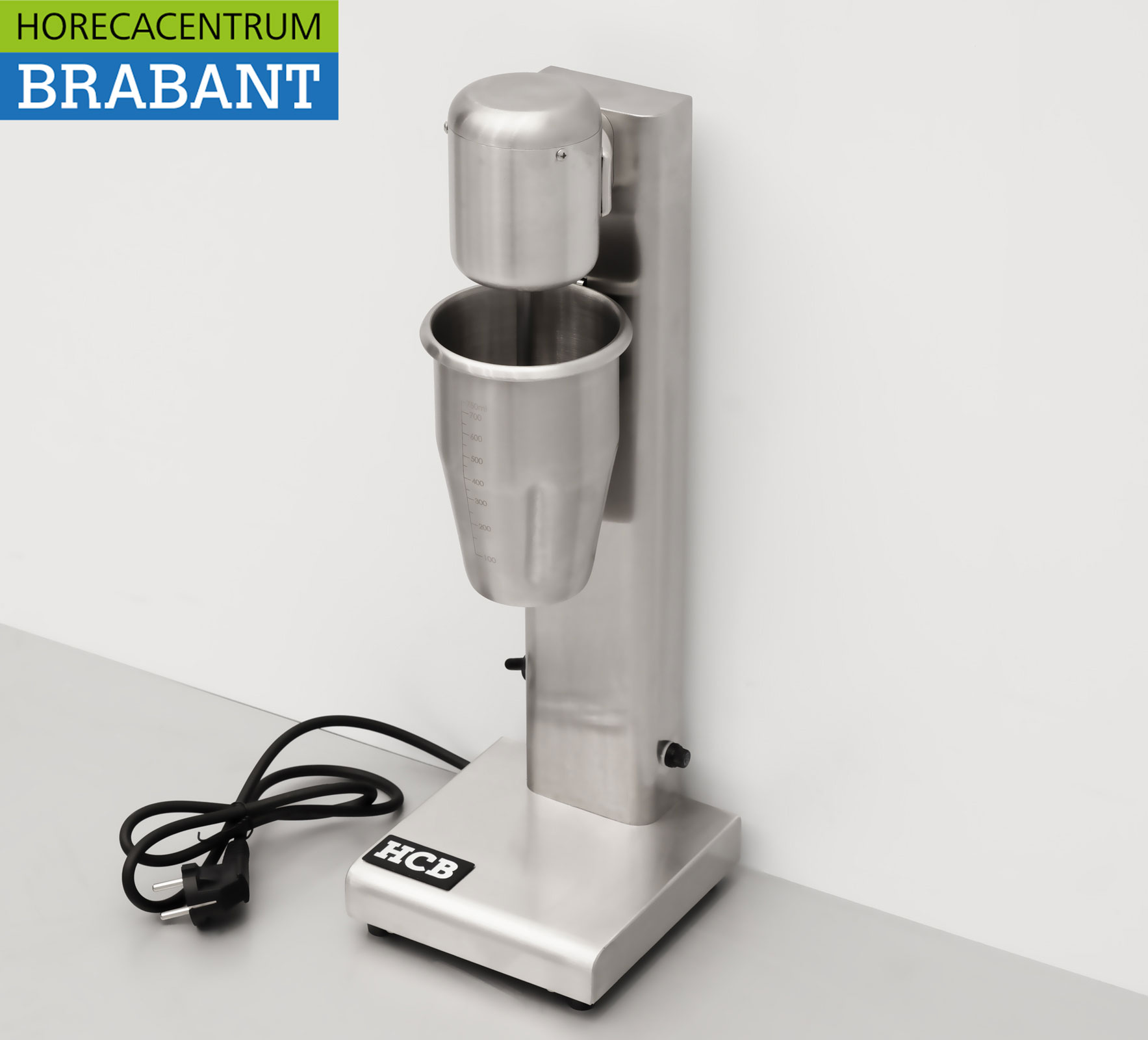 HCB RVS Milkshaker Milk shaker Milkshakemixer 750 ml 230V Horeca - Afbeelding 2