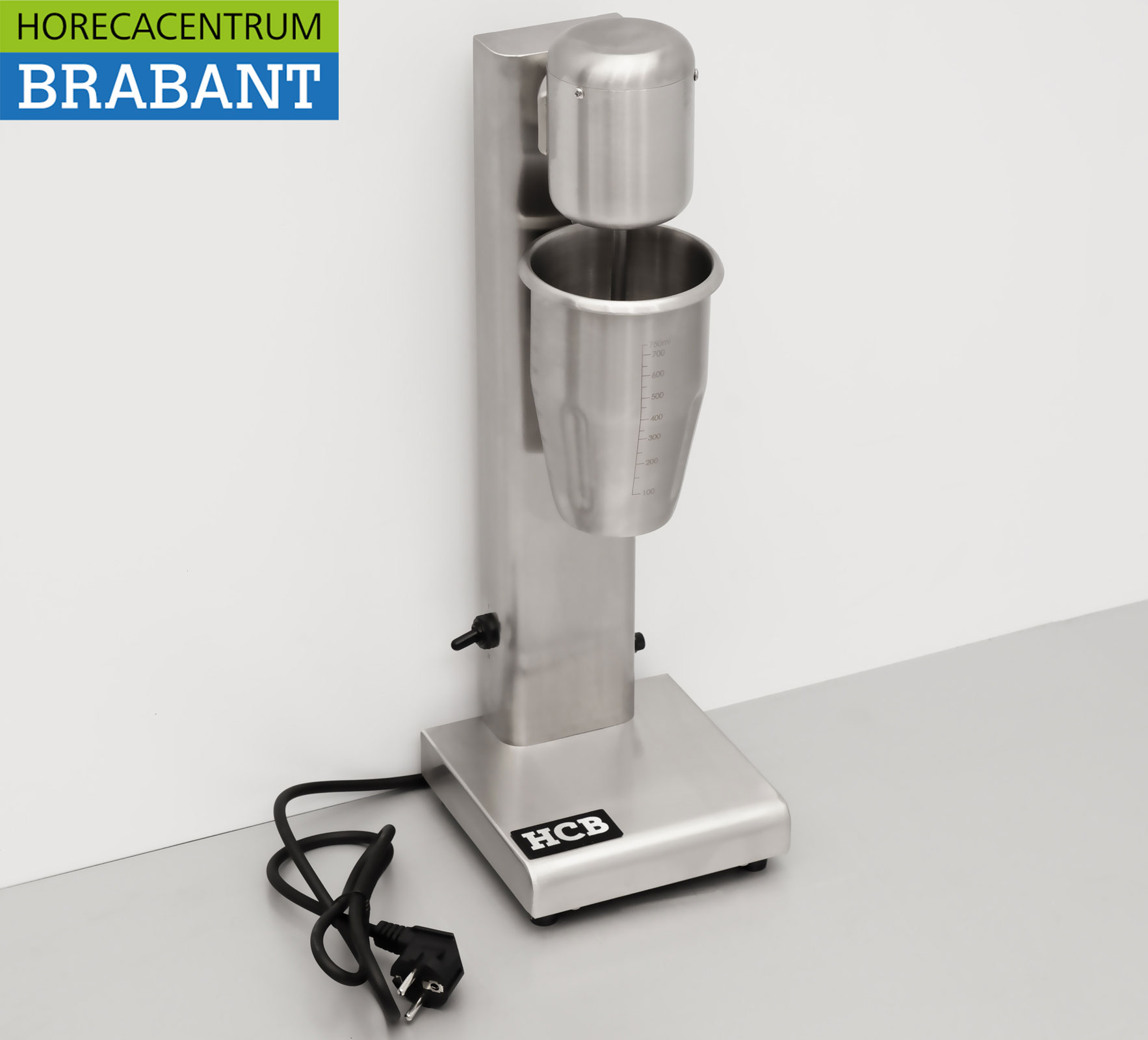 HCB RVS Milkshaker Milk shaker Milkshakemixer 750 ml 230V Horeca - Afbeelding 3