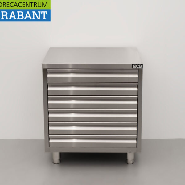 HCB RVS Werkkast Kast Premium-line Ladenkast 6 laden voor deeg 70 cm Horeca Pizzeria Bakkerij