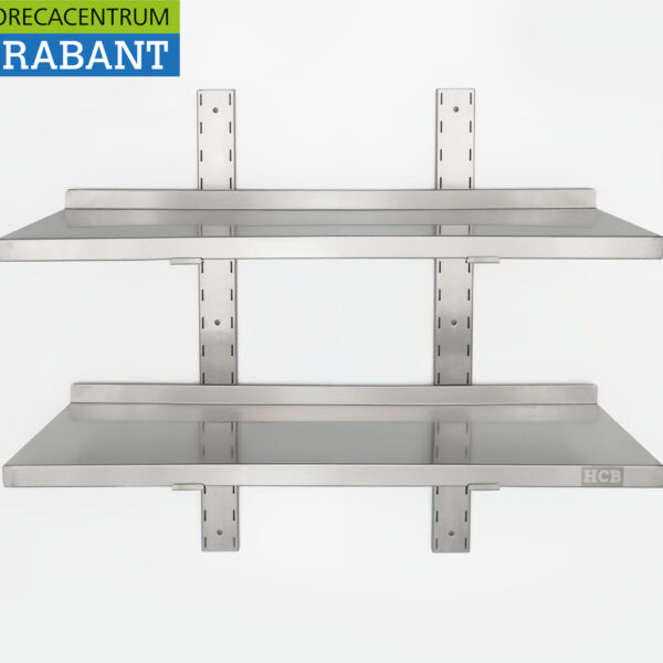 RVS Dubbel wandschap schap 80 x 30 cm Horeca