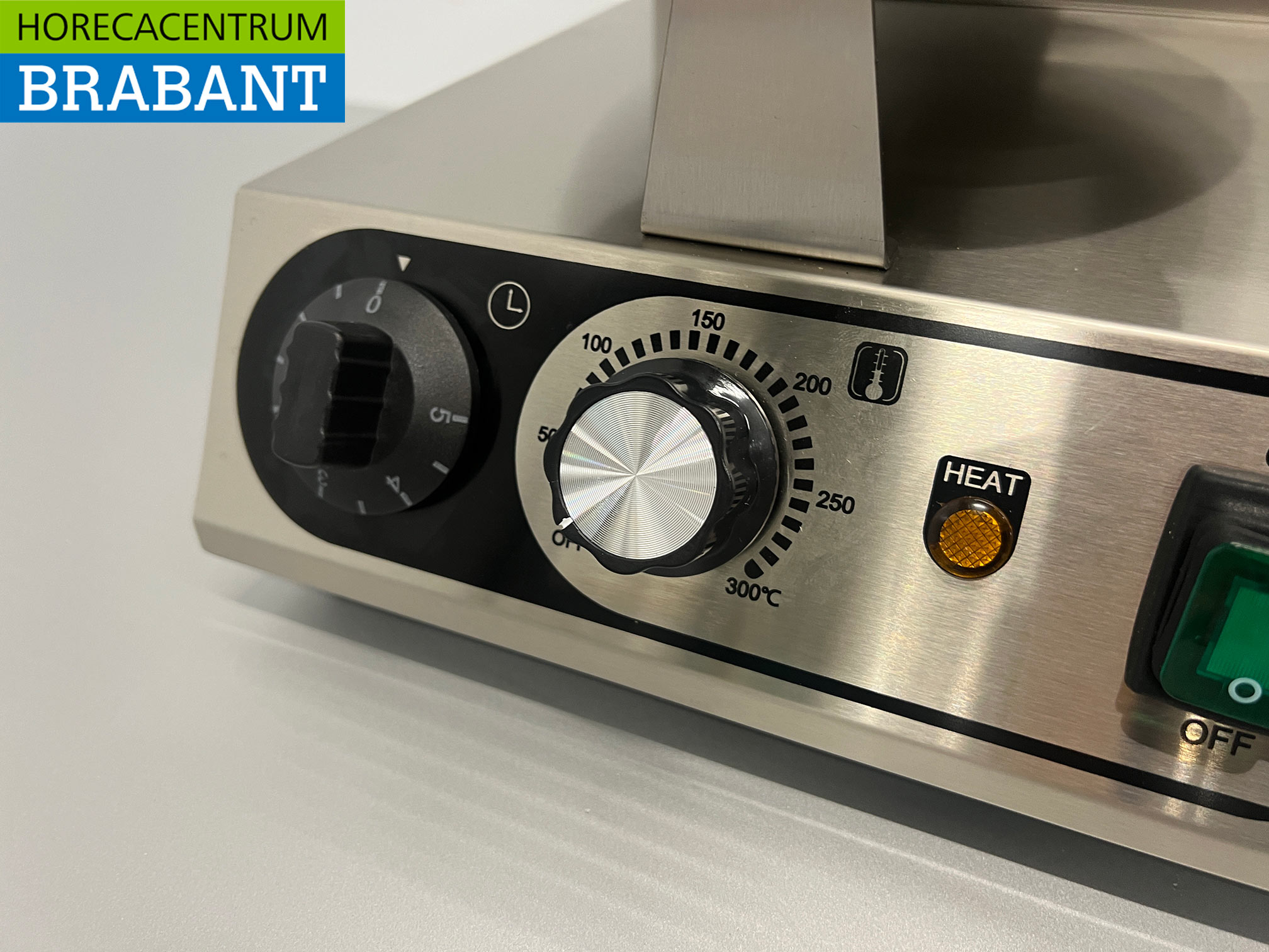 RVS Dubbel Wafelijzer met timer stroopwafel ijshoorn 230V Horeca - Afbeelding 5