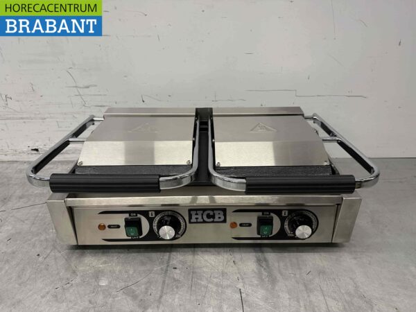 RVS Dubbele Contactgrill Paninigrill Grill Glad 230V Horeca