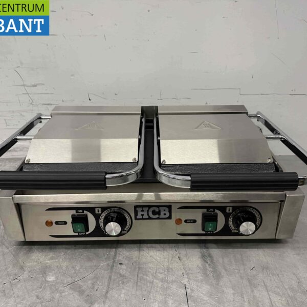 RVS Dubbele Contactgrill Paninigrill Grill Glad 230V Horeca