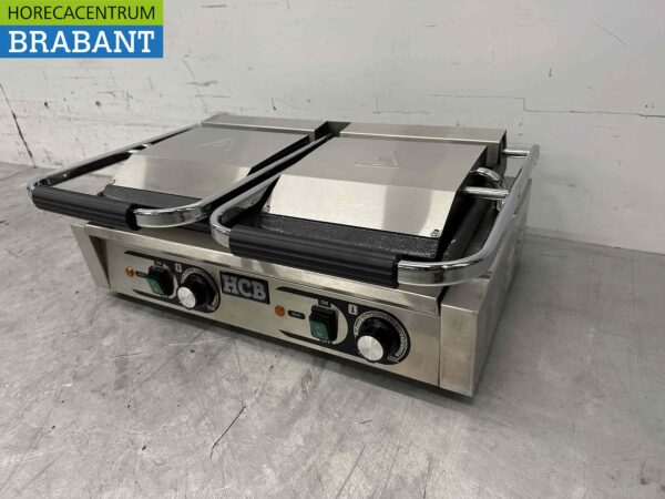 RVS Dubbele Contactgrill Paninigrill Grill Glad 230V Horeca - Afbeelding 2