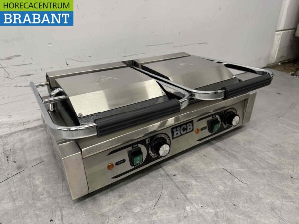 RVS Dubbele Contactgrill Paninigrill Grill Glad 230V Horeca - Afbeelding 3