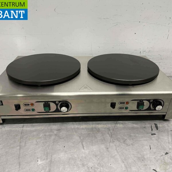 RVS Dubbele Crêpes maker Crêpe Bakplaat 230V Horeca