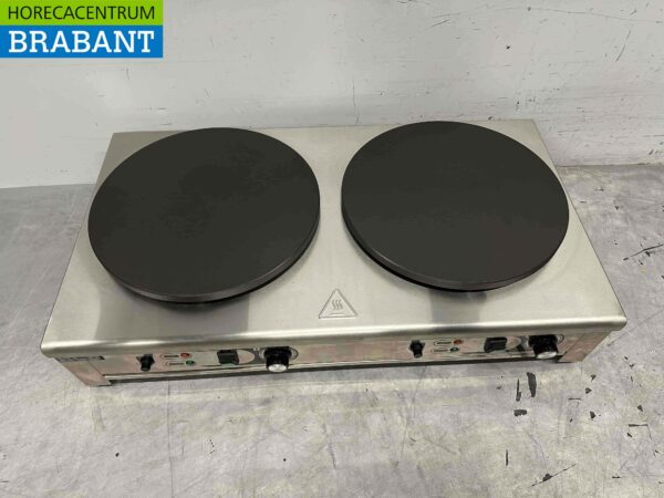 RVS Dubbele Crêpes maker Crêpe Bakplaat 230V Horeca - Afbeelding 2