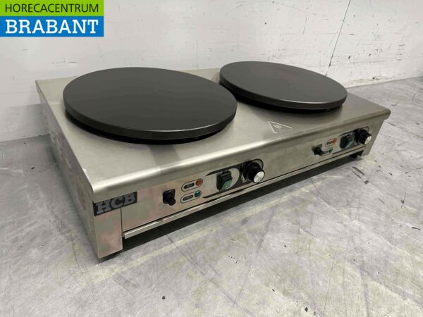 RVS Dubbele Crêpes maker Crêpe Bakplaat 230V Horeca - Afbeelding 3