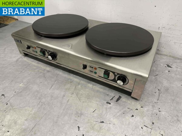 RVS Dubbele Crêpes maker Crêpe Bakplaat 230V Horeca - Afbeelding 4