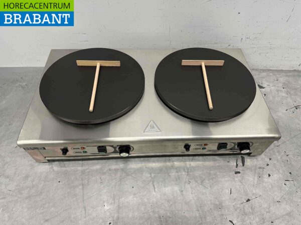 RVS Dubbele Crêpes maker Crêpe Bakplaat 230V Horeca - Afbeelding 5