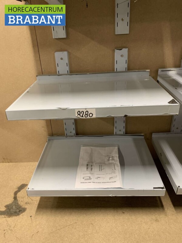 RVS Dubbel wandschap schap 60 x 40 cm Horeca