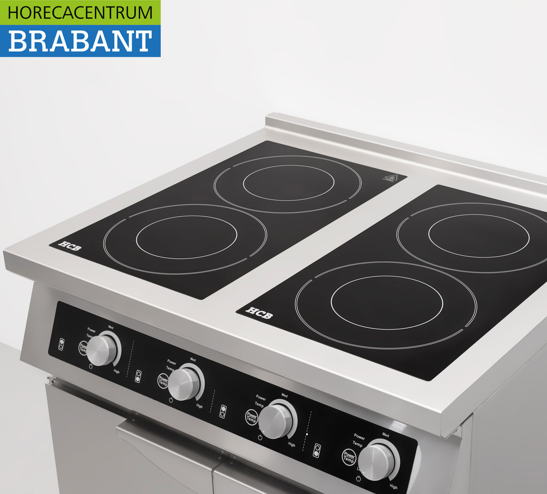 HCB RVS Inductie fornuis kookplaat 4 pitten 17 kW 400V 80 cm Horeca - Afbeelding 4