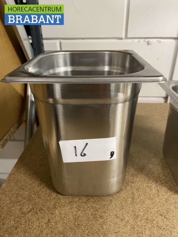 RVS Gastronorm bak GN bak 1/6 Diepte 200 mm Horeca
