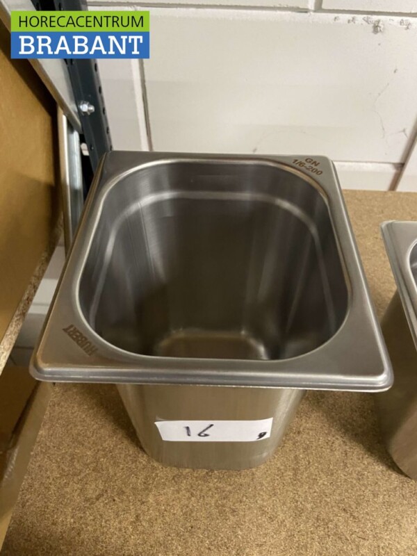 RVS Gastronorm bak GN bak 1/6 Diepte 200 mm Horeca - Afbeelding 2