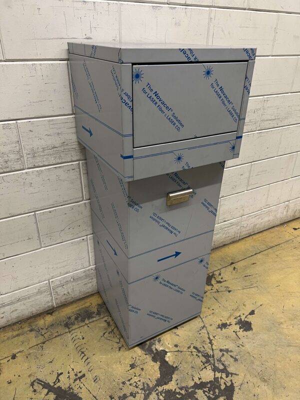 RVS Verrijdbare Prullenbak Afvalbak Vuilnisbak Premium-line Duwdeksel 130 liter Horeca - Afbeelding 3