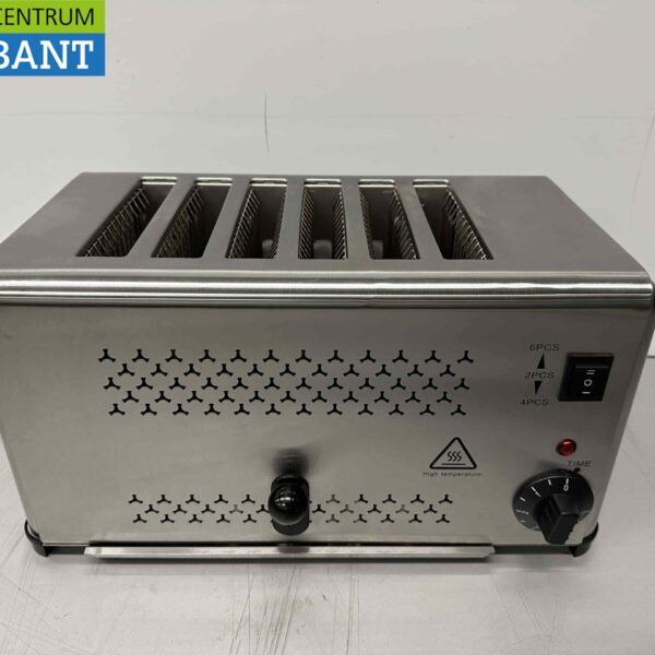 RVS Toaster Broodrooster 6 sneden 230V Horeca
