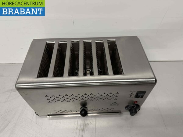 RVS Toaster Broodrooster 6 sneden 230V Horeca - Afbeelding 2