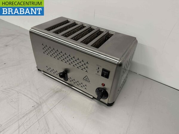 RVS Toaster Broodrooster 6 sneden 230V Horeca - Afbeelding 3