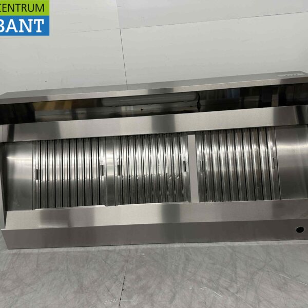 RVS Afzuigkap Dampkap Premium-line Motor 2000 kuub Schuin model 200 cm 230V Horeca
