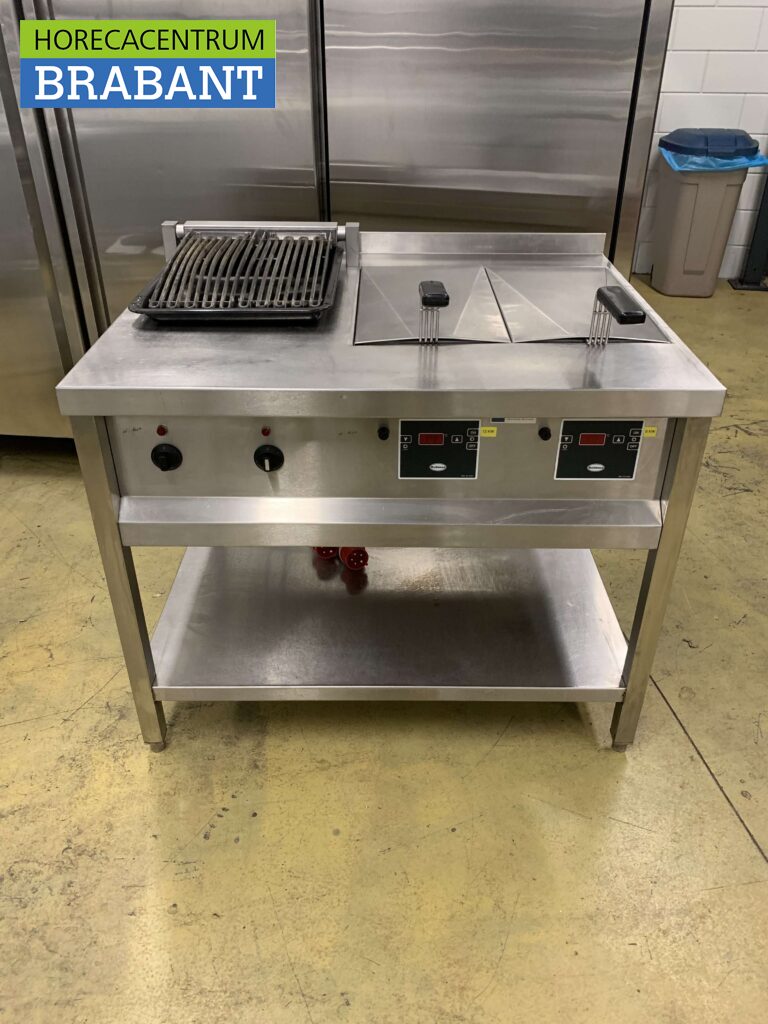 Aan boord Preek Rimpelingen RVS Rubbens Dubbele Friteuse Frituur 2 x 10 liter met vapogrill watergrill 400V 102 cm Horeca - Horecacentrum Brabant Aan boord Preek Rimpelingen RVS Rubbens Dubbele Friteuse Frituur 2 x 10 liter met vapogrill watergrill 400V 102 cm Horeca - Horecacentrum Brabant