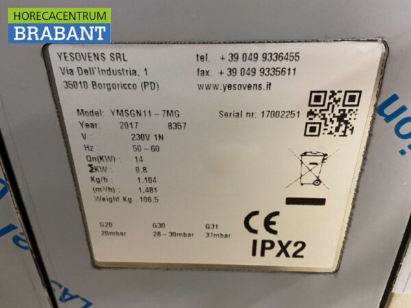 RVS Yesovens Mosaico Oven Stoomoven Combisteamer Steamer 7 x 1/1 GN GAS Horeca - Afbeelding 9