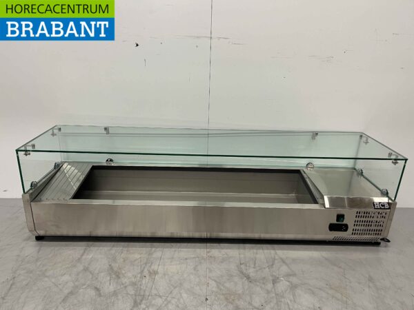 RVS Opzetvitrine Opzet koelvitrine saladière 7 x 1/3 GN 160 cm Horeca
