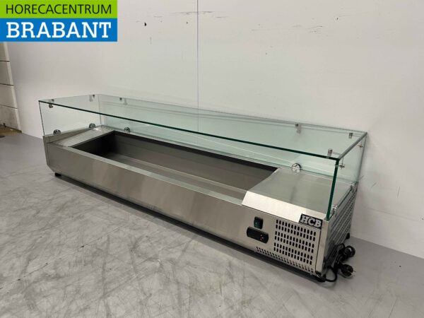 RVS Opzetvitrine Opzet koelvitrine saladière 7 x 1/3 GN 160 cm Horeca - Afbeelding 2