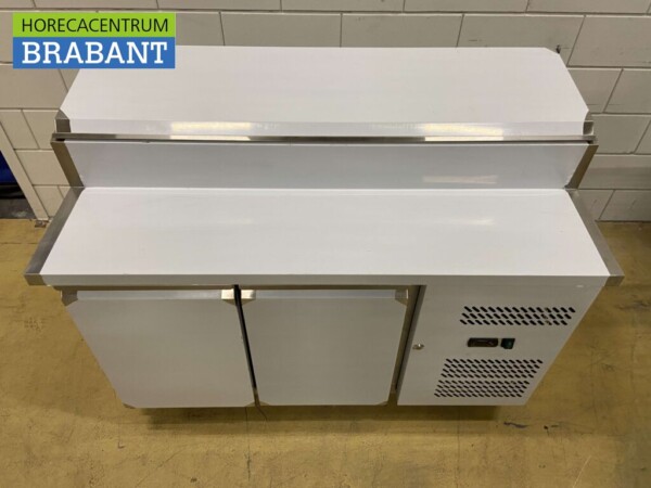 RVS Saladette Koelwerkbank met saladiere 7 x 1/3 GN 136 cm 230V Horeca - Afbeelding 2