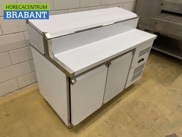 RVS Saladette Koelwerkbank met saladiere 7 x 1/3 GN 136 cm 230V Horeca - Afbeelding 3