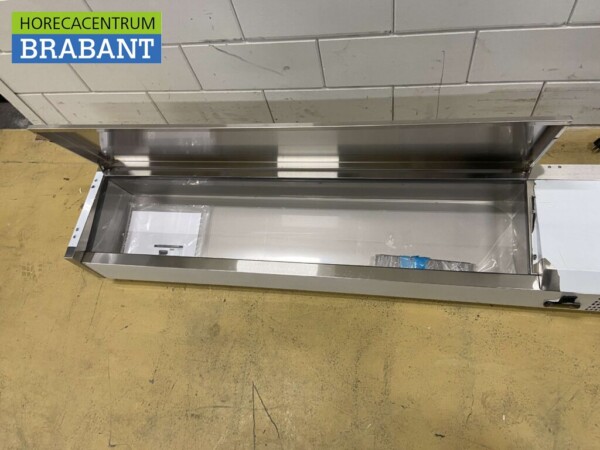RVS Opzetvitrine Opzet koelvitrine saladière 8 x 1/4 GN 160 cm Horeca - Afbeelding 4
