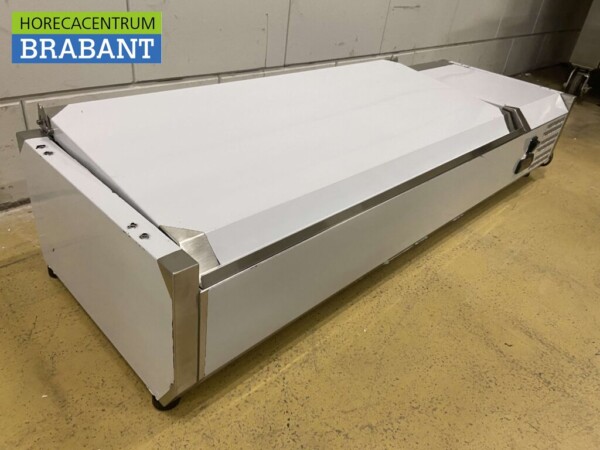 RVS Opzetvitrine Opzet koelvitrine saladière 3 x 1/3 en 1 x 1/2 GN 120 cm Horeca - Afbeelding 3