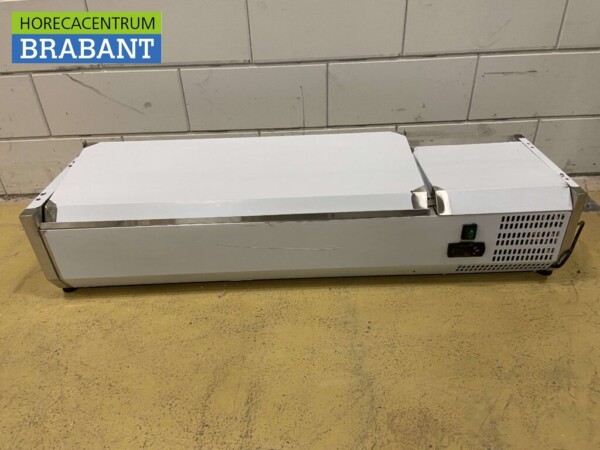 RVS Opzetvitrine Opzet koelvitrine saladière 5 x 1/4 GN 120 cm Horeca