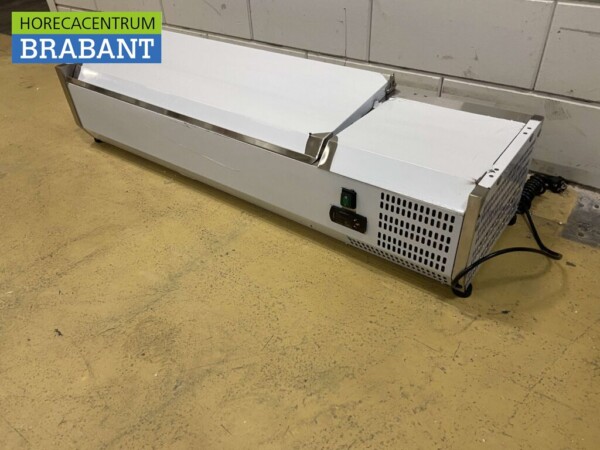 RVS Opzetvitrine Opzet koelvitrine saladière 5 x 1/4 GN 120 cm Horeca - Afbeelding 2