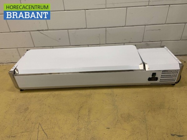 RVS Opzetvitrine Opzet koelvitrine saladière 5 x 1/3 en 1 x 1/2 GN 150 cm Horeca