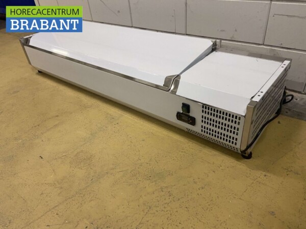 RVS Opzetvitrine Opzet koelvitrine saladière 5 x 1/3 en 1 x 1/2 GN 150 cm Horeca - Afbeelding 2