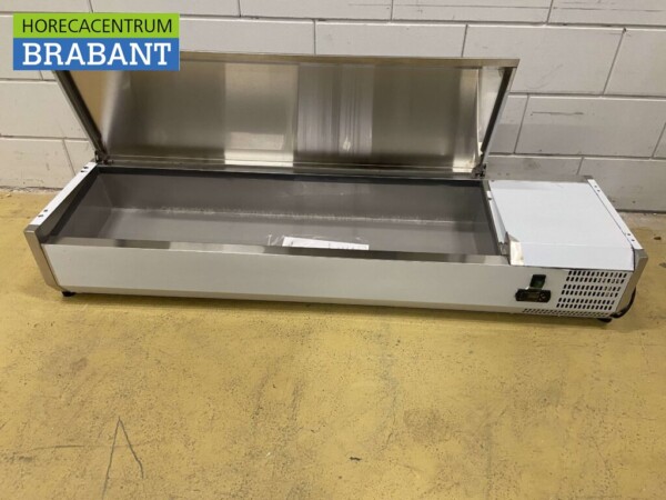RVS Opzetvitrine Opzet koelvitrine saladière 5 x 1/3 en 1 x 1/2 GN 150 cm Horeca - Afbeelding 4