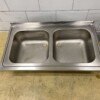RVS Spoelblad Dubbele spoelbakken 120 x 70 cm Horeca - Afbeelding 2