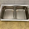 RVS Spoelblad Dubbele spoelbakken 120 x 70 cm Horeca - Afbeelding 2