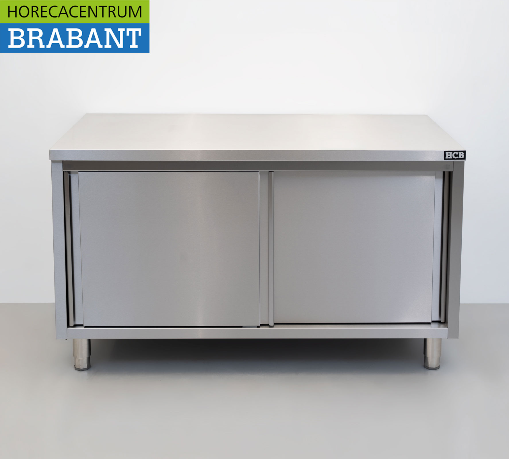 HCB RVS Werkkast Kast 2 schuifdeuren Premium-line 140 cm Horeca
