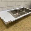 RVS Spoelblad Dubbele spoelbakken 160 x 70 cm Horeca - Afbeelding 2