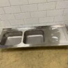 RVS Spoelblad Dubbele spoelbakken 200 x 70 cm Horeca - Afbeelding 2