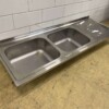 RVS Spoelblad Dubbele spoelbakken 200 x 70 cm Horeca - Afbeelding 4
