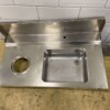 RVS Aanvoerblad Spoelblad Spoelbak met afvalgat 120 x 70 cm Horeca - Afbeelding 2