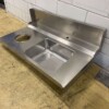 RVS Aanvoerblad Spoelblad Spoelbak met afvalgat 120 x 70 cm Horeca - Afbeelding 3