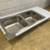 RVS Spoelblad Dubbele spoelbakken 160 x 70 cm Horeca - Afbeelding 2