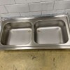 RVS Spoelblad Dubbele spoelbakken 140 x 70 cm Horeca - Afbeelding 2