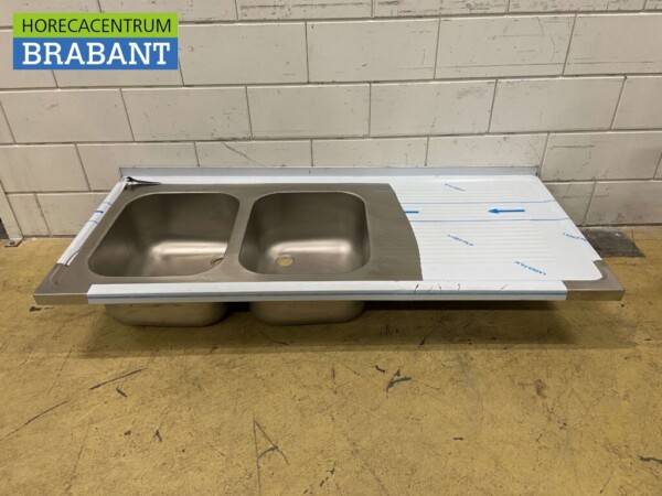 RVS Spoelblad Dubbele spoelbakken 160 x 70 cm Horeca