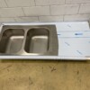 RVS Spoelblad Dubbele spoelbakken 160 x 70 cm Horeca - Afbeelding 2