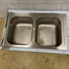 RVS Spoelblad Dubbele spoelbakken 160 x 70 cm Horeca - Afbeelding 2